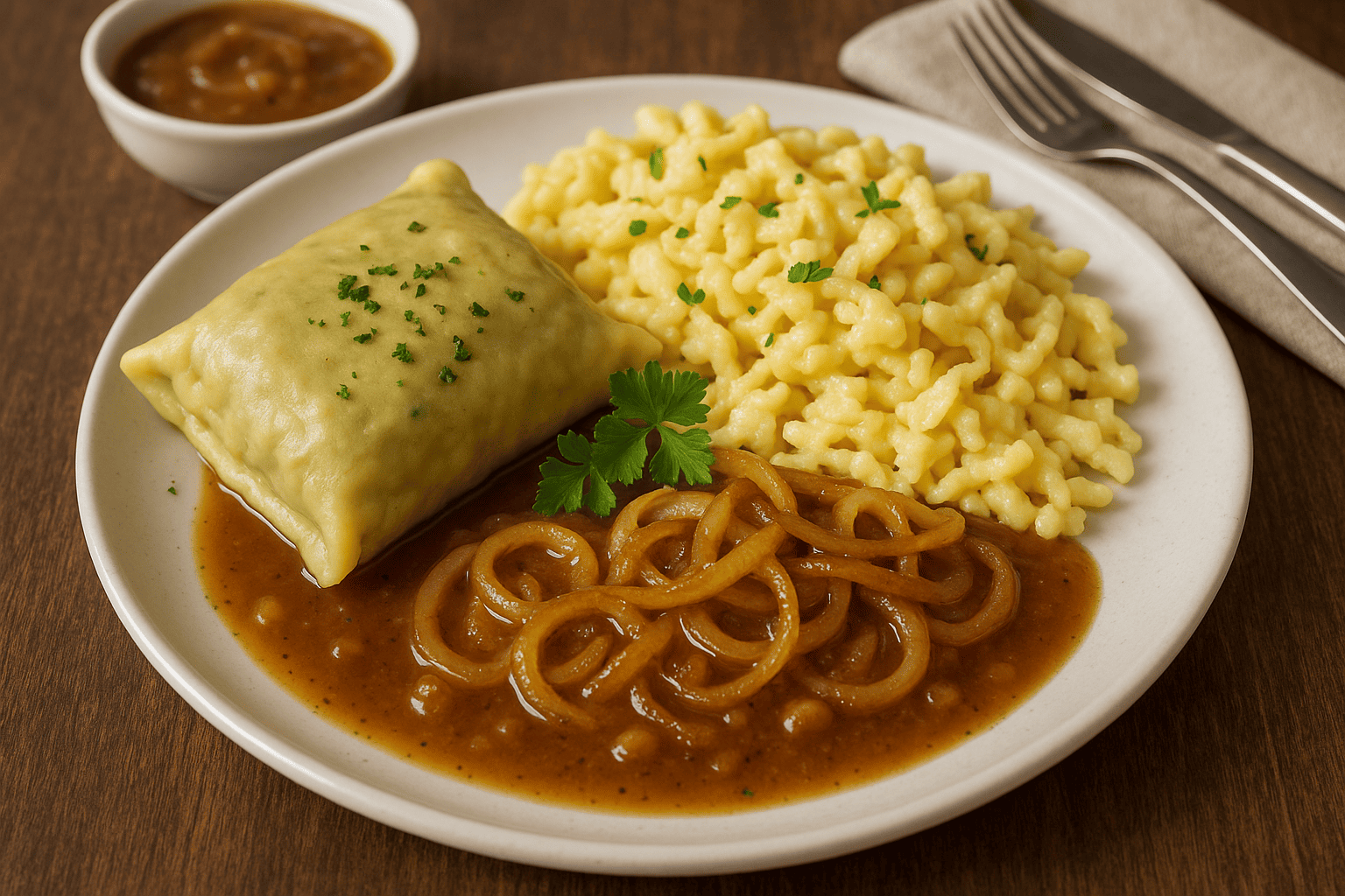 Maultasche auf dem Teller